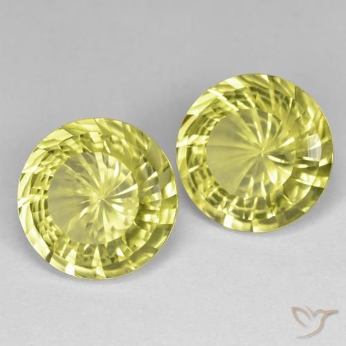 Pedras preciosas de Quartzo Limão amarelo natural de 10.79 ct, Redondo, VVS-VS