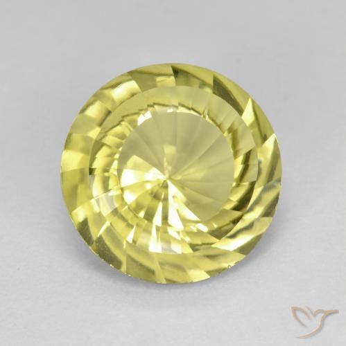 Quartzo Luz amarela Natural 5.29ct, Redondo, VVS