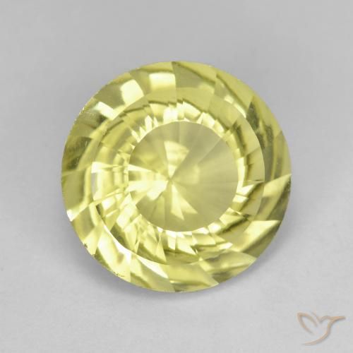 Quartzo Luz amarela Natural 5.53ct, Redondo, VVS