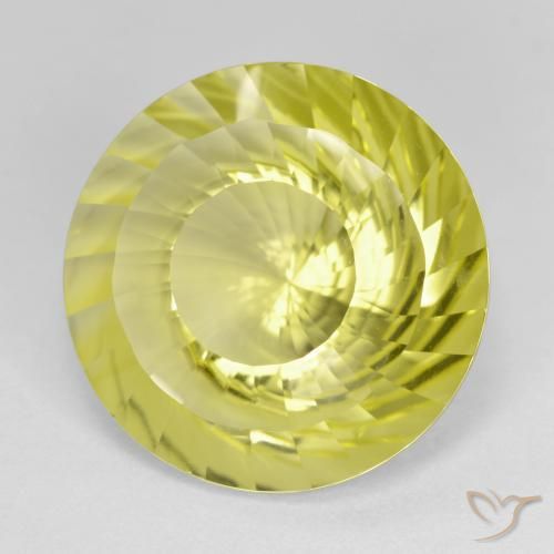 Quartzo Luz amarela Natural 14.35ct, Redondo, VVS