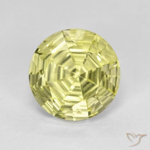 Quartzo Amarelo claro médio Natural 3.67ct, Redondo, VVS-VS