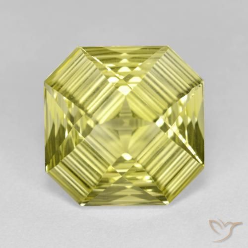 6.37ct Natural Amarelo Abacaxi Claro Quartzo, Corte Esmeralda, VVS-VS