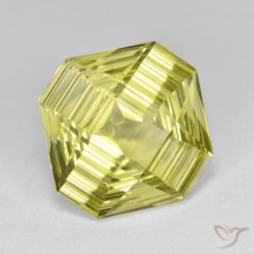 Quartzo Amarelo Abacaxi Claro Natural 6.37ct, Corte Octógono / Esmeralda, VVS-VS