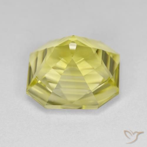 Quartzo Amarelo Abacaxi Claro Natural 6.37ct, Corte Octógono / Esmeralda, VVS-VS