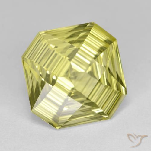 Quartzo Limão amarelo Natural 5.99ct, Corte Octógono / Esmeralda, VVS