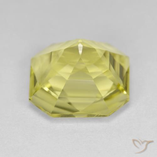 Quartzo Limão amarelo Natural 5.99ct, Corte Octógono / Esmeralda, VVS
