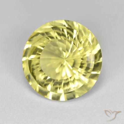 Quartzo amarelo médio Natural 5.26ct, Redondo, VVS