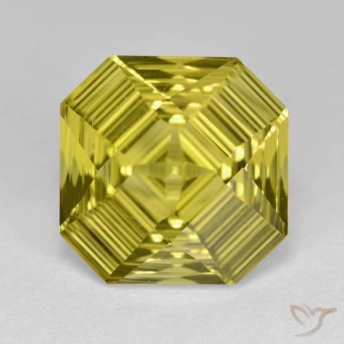 6.46ct Natural Luz amarela Quartzo, Corte Octógono / Esmeralda, VVS, Photo A