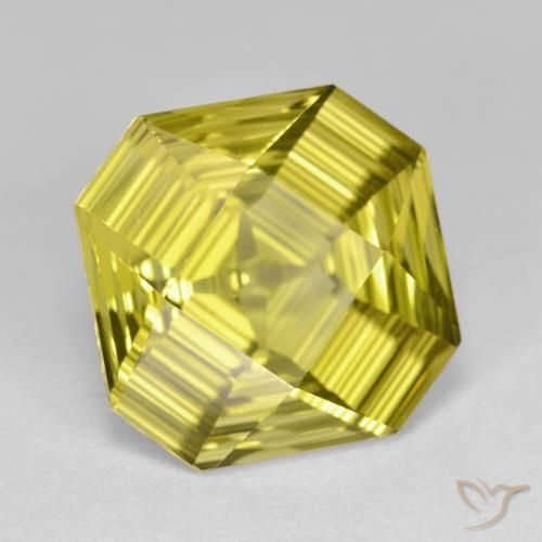 Quartzo Luz amarela Natural 6.46ct, Corte Octógono / Esmeralda, VVS