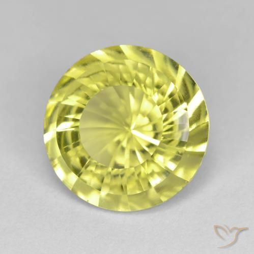 Quartzo amarelo médio Natural 5.35ct, Redondo, VVS
