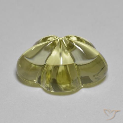 Quartzo Amarelo esverdeado Natural 9.65ct, Flor cortada, Transparente