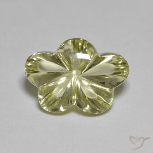 6.32ct Natural amarelo médio Quartzo, Flor cortada, Transparente