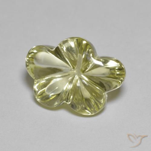 Quartzo amarelo médio Natural 6.32ct, Flor cortada, Transparente