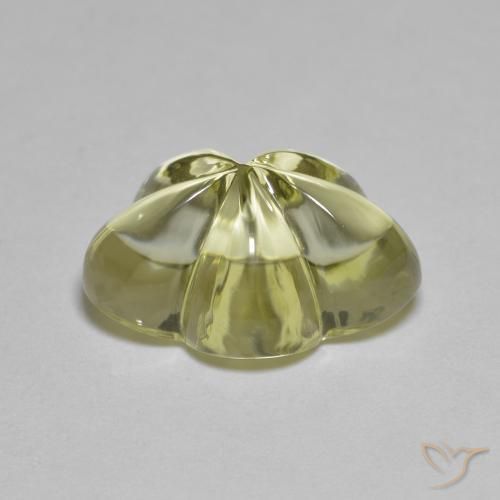 Quartzo amarelo médio Natural 6.32ct, Flor cortada, Transparente