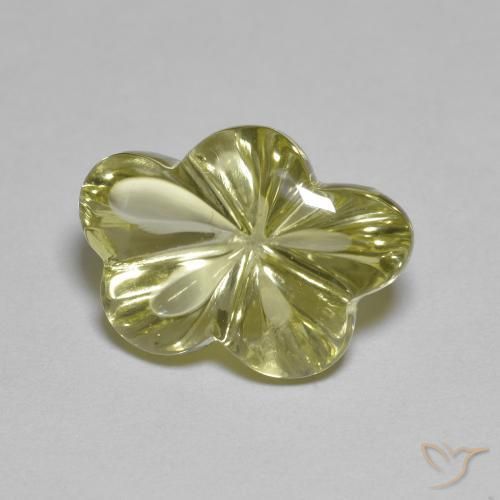 Quartzo amarelo médio Natural 6.22ct, Flor cortada, Transparente