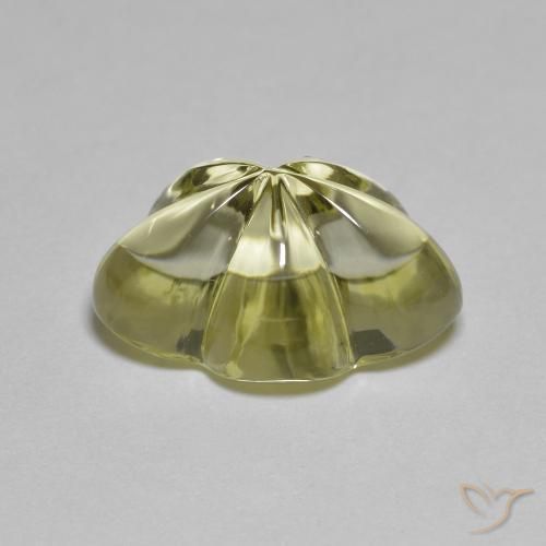 Quartzo amarelo médio Natural 6.22ct, Flor cortada, Transparente