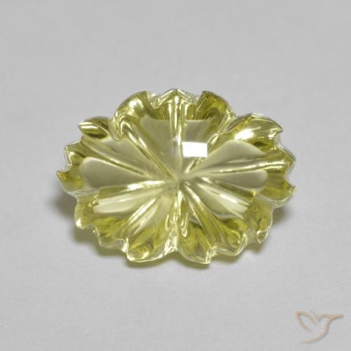6.77ct Natural Limão amarelo Quartzo, Flor cortada, Transparente