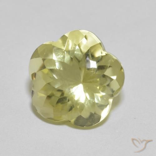 Quartzo Lagoa Amarela Natural 5.10ct, Flor cortada, Transparente