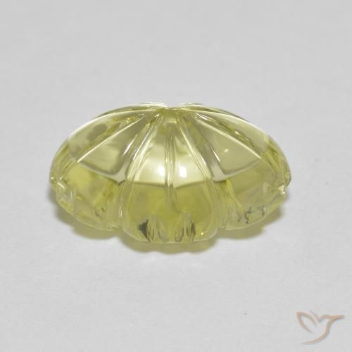 Quartzo Amarelo esverdeado Natural 6.48ct, Flor cortada, Transparente