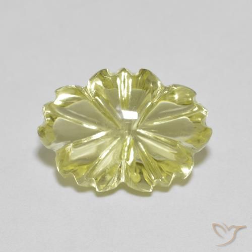 6.67ct Natural Limão amarelo Quartzo, Flor cortada, Transparente