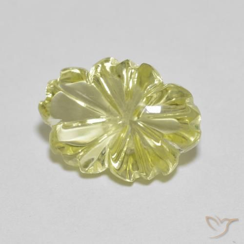 Quartzo Limão amarelo Natural 6.67ct, Flor cortada, Transparente