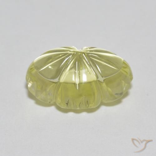 Quartzo Limão amarelo Natural 6.67ct, Flor cortada, Transparente