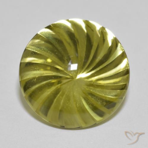 12.79ct Natural amarelo médio Quartzo, Redondo, Transparente, Photo A