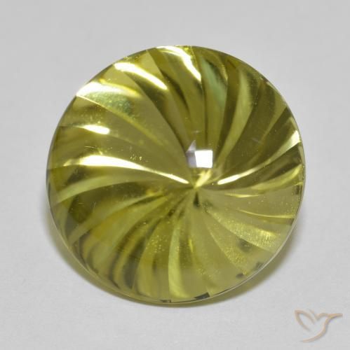 Quartzo amarelo médio Natural 12.79ct, Redondo, Transparente