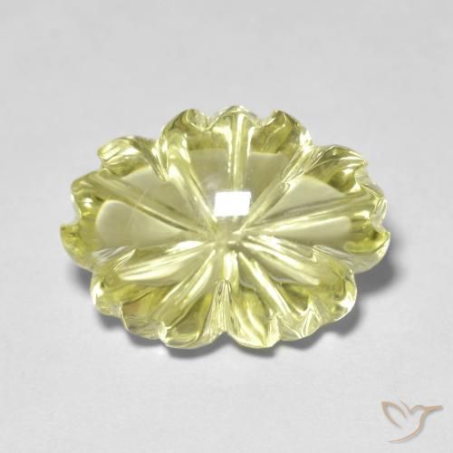 10.65ct Natural Amarelo claro médio Quartzo, Flor cortada, Transparente, Photo A