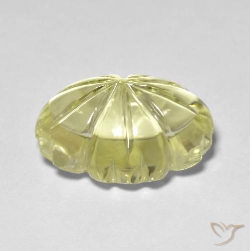Quartzo Amarelo claro médio Natural 10.65ct, Flor cortada, Transparente
