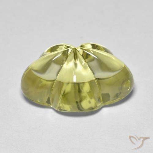 Quartzo Amarelo esverdeado Natural 9.59ct, Flor cortada, Transparente