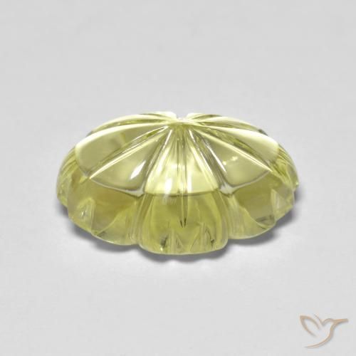 Quartzo Amarelo esverdeado Natural 6.53ct, Flor cortada, Transparente