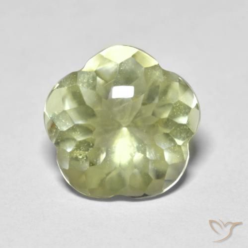 4.58ct Natural Luz amarela Quartzo, Flor cortada, Transparente