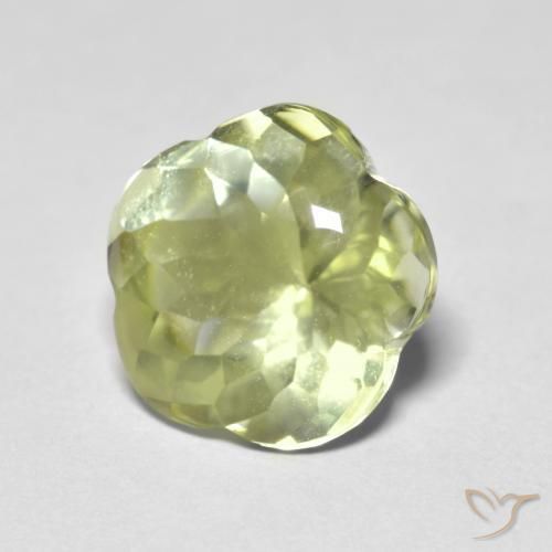 Quartzo Luz amarela Natural 4.58ct, Flor cortada, Transparente
