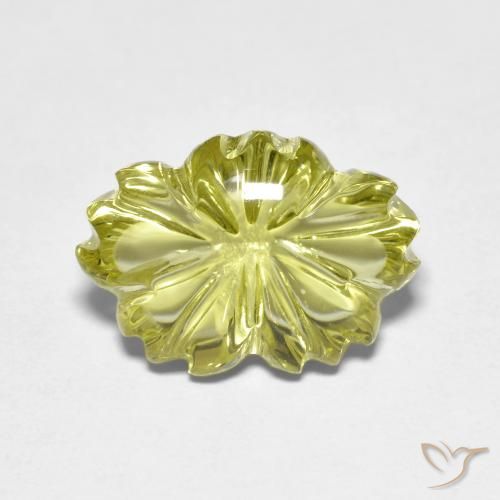 6.44ct Natural amarelo médio Quartzo, Flor cortada, Transparente