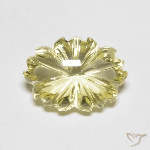 6.75ct Natural Limão amarelo Quartzo, Flor cortada, Transparente
