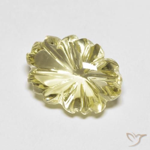Quartzo Limão amarelo Natural 6.75ct, Flor cortada, Transparente