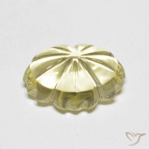 Quartzo Limão amarelo Natural 6.75ct, Flor cortada, Transparente