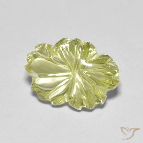 Quartzo Luz amarela Natural 6.40ct, Flor cortada, Transparente