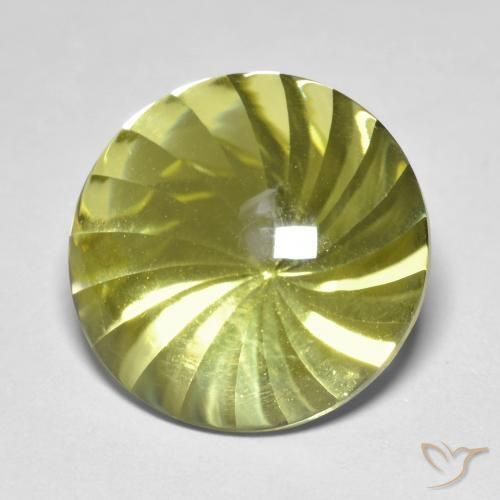 Quartzo amarelo médio Natural 12.44ct, Redondo, Transparente