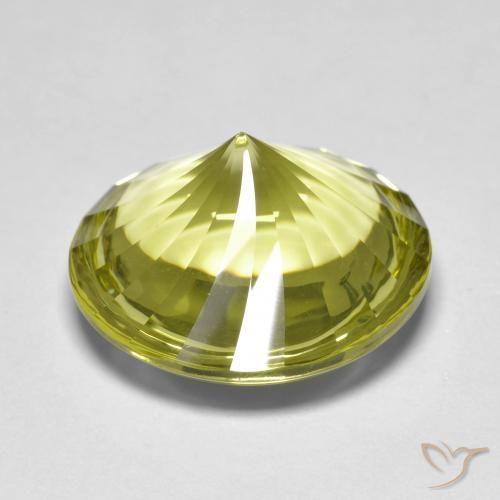 Quartzo amarelo médio Natural 12.44ct, Redondo, Transparente