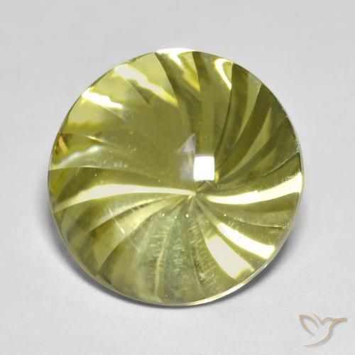 Quartzo amarelo médio Natural 12.86ct, Redondo, Transparente