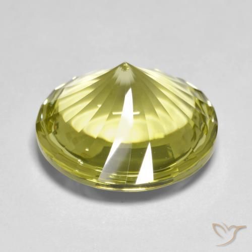 Quartzo amarelo médio Natural 12.86ct, Redondo, Transparente