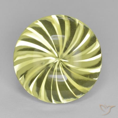 12.01ct Natural Amarelo verde Quartzo, Redondo, Transparente