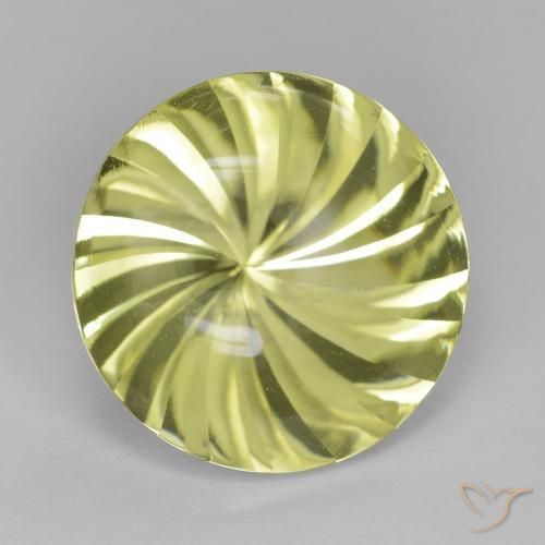 Quartzo Amarelo verde Natural 12.01ct, Redondo, Transparente