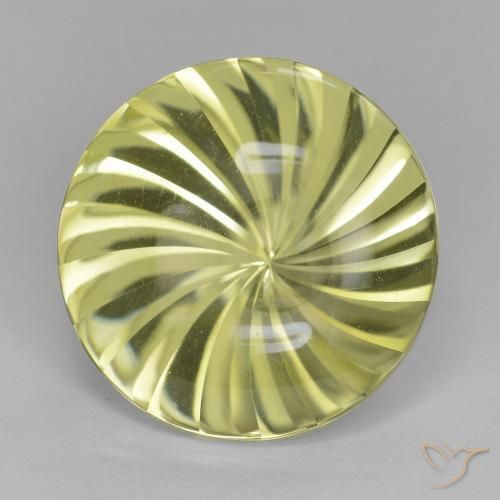Quartzo Amarelo verde Natural 12.53ct, Redondo, Transparente