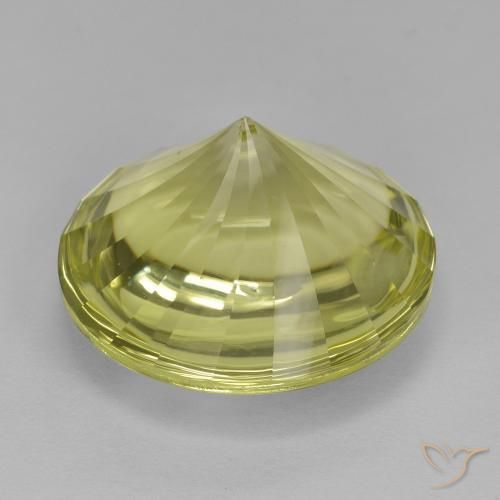 Quartzo Amarelo verde Natural 12.53ct, Redondo, Transparente