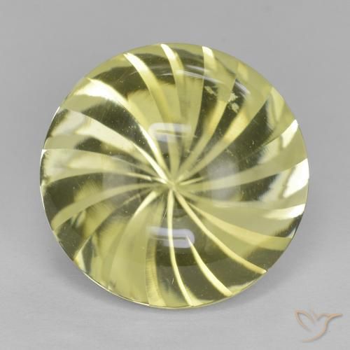 13.30ct Natural Amarelo esverdeado Quartzo, Redondo, Transparente