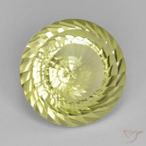 Quartzo Limão amarelo Natural 11.77ct, Redondo, VVS-VS