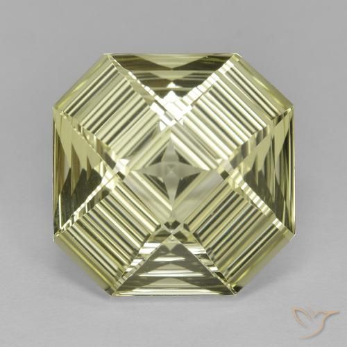 9.09ct Natural Luz amarela Quartzo, Corte Esmeralda, VVS